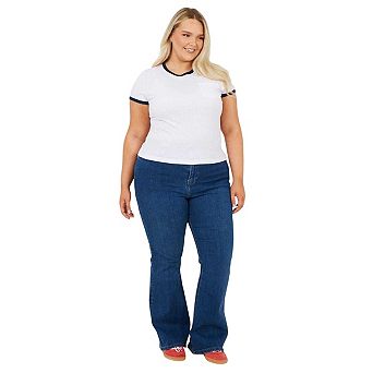 Brave Soul Womens/Ladies Contrast Detail Plus T-Shirt