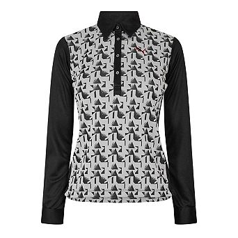 Puma Womens/Ladies Abstract Long-Sleeved Golf Polo Shirt