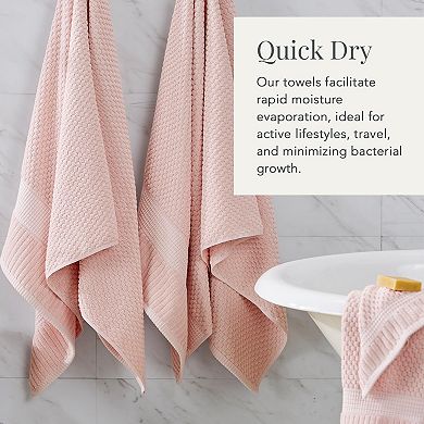 Bath Towels 4 Pack 30"x52" 600 GSM Cotton Super Soft Absorbent Quick Dry Textured Durable Light Pink