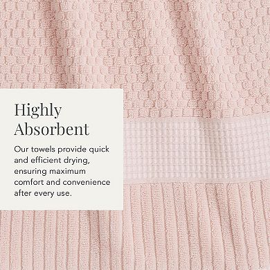 Bath Towels 4 Pack 30"x52" 600 GSM Cotton Super Soft Absorbent Quick Dry Textured Durable Light Pink