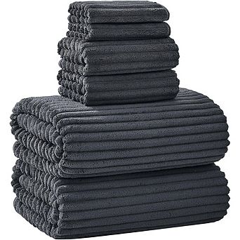 Bath Towel Set of 6, Oversized Microfiber Bath Sheets, Soft & Quick Dry