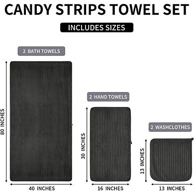 Bath Towel Set of 6, Oversized Microfiber Bath Sheets, Soft & Quick Dry