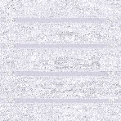 8 Piece Luxury Towel Set 600GSM Cotton Viscose Stripe Bath Hand Washcloths White