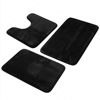 3 pc Bathroom Rugs Set Ultra Soft Memory Foam Non Slip Washable Quick Dry