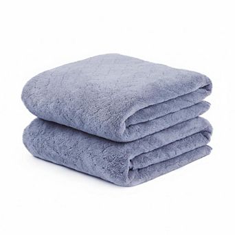 2 Pack Microfiber Bath Towels Ultra Soft Absorbent Fast Drying Large Body Towel Set for Shower Gym