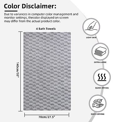 4 Pack Large Bath Towels 35x70 Heavyweight Microfiber Plush Super Absorbent Quick Dry Luxury Hotel