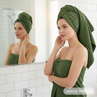 2 Pack Microfiber Bath Towels Oversized Ultra Soft Absorbent Fast Drying for Yoga Sauna Travel
