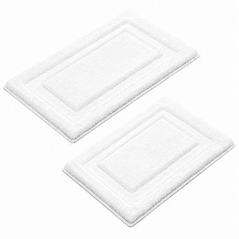 2 pc Non Slip Washable Microfiber Bathroom Rug Set Absorbent Soft Floor Mats