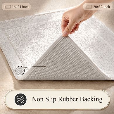 2 Piece Non Slip Washable Microfiber Bathroom Rug Set Absorbent Soft Floor Mats