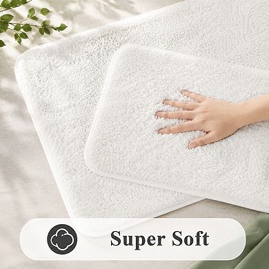 2 Piece Non Slip Washable Microfiber Bathroom Rug Set Absorbent Soft Floor Mats