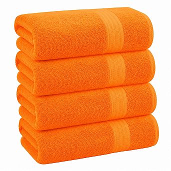 4 Pack Pure Cotton Bath Towel Set Ultra Soft Highly Absorbent Quick Dry