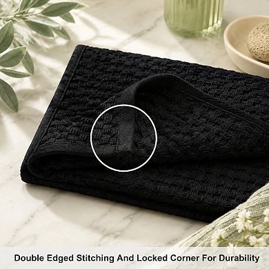 4 Piece Waffle Weave Bath Towel Set Luxury Super Absorbent Quick Dry Oversized