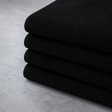 4 Piece Waffle Weave Bath Towel Set Luxury Super Absorbent Quick Dry Oversized