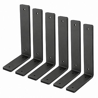10 Inch 6 Pack Heavy Duty Steel Shelf Brackets With Mounting Hardware 150 Lbs Capacity