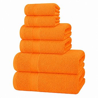 6 Pack Cotton Towel Set Ultra Soft Absorbent Quick Dry Machine Washable Everyday Use