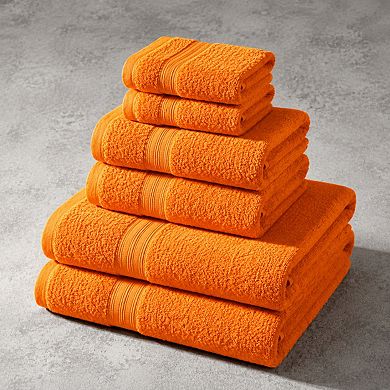 6 Pack Cotton Towel Set Ultra Soft Absorbent Quick Dry Machine Washable Everyday Use