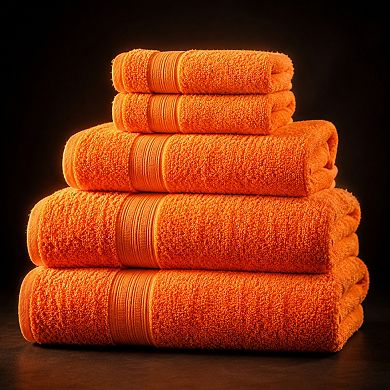 6 Pack Cotton Towel Set Ultra Soft Absorbent Quick Dry Machine Washable Everyday Use