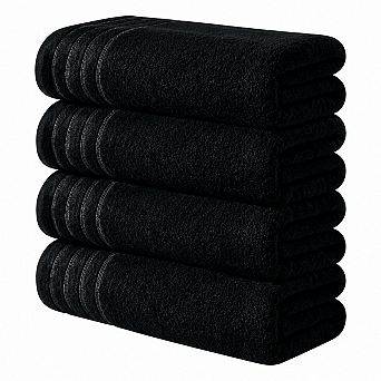 4 Pack Cotton Viscose Bath Towels Soft Absorbent Quick Drying Daily Use