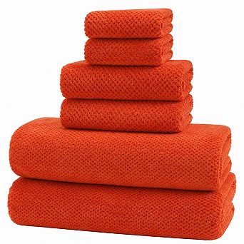 6 pc Extra Large Soft Lint Free Absorbent Bath Towel Set