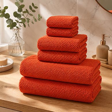 6 Piece Extra Large Soft Lint Free Absorbent Bath Towel Set