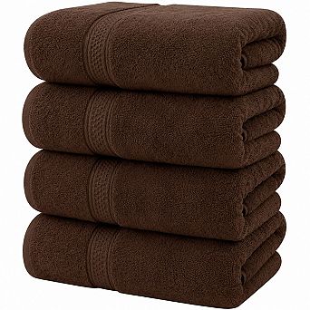 4 Pack Cotton Bath Towels Set Ring Spun 600 GSM Quick Dry Absorbent
