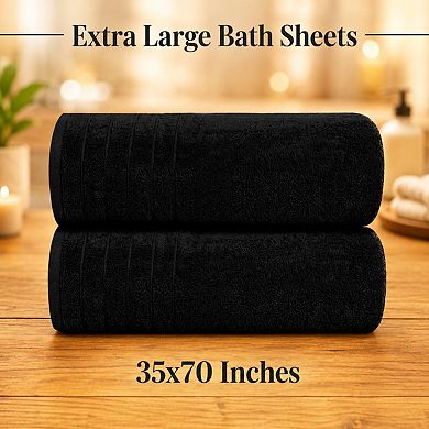 2 Pack Extra Large Super Soft Absorbent Quick Dry Bath Sheets