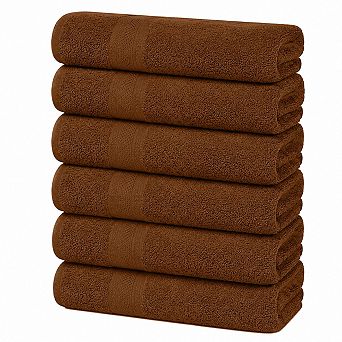6 Pack Cotton Bath Towel Set Quick Dry Highly Absorbent Machine Washable Multi Use