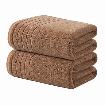 2 Pack XL Quick Dry Ultra Soft Absorbent Cotton Bath Towel Set for Gym Spa Pool Travel