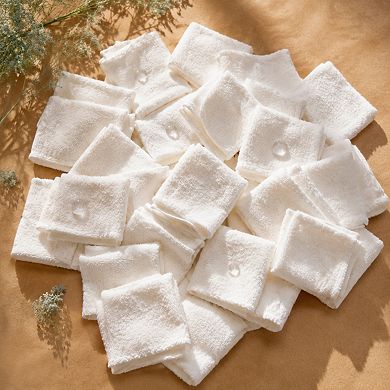 24 Pack Ring Spun Cotton Washcloths Set Soft Absorbent Face Towels