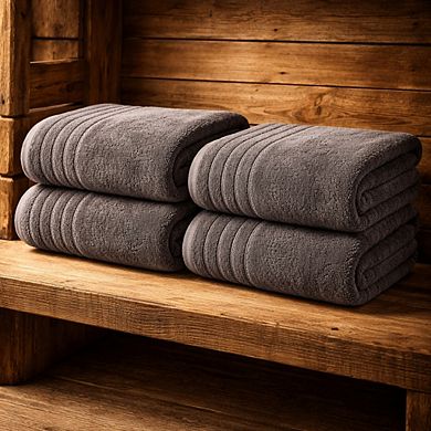 4 Pack Extra Large Super Soft Absorbent Quick Dry Cotton Bath Towels