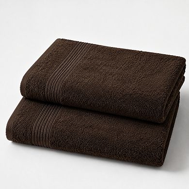 2 Piece Cotton Bath Towel Set Luxury Quick Dry Fade Resistant Spa Towels