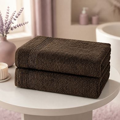 2 Piece Cotton Bath Towel Set Luxury Quick Dry Fade Resistant Spa Towels