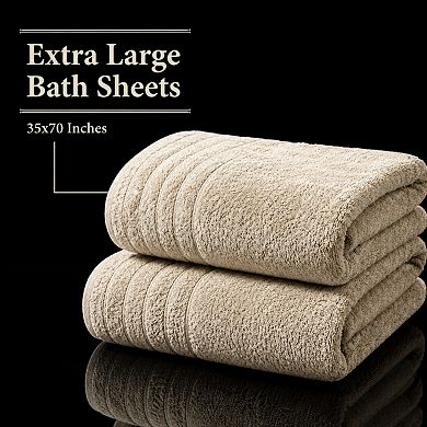 2 Pack Extra Large Bath Sheets Super Soft Absorbent Quick Dry Lightweight Cotton Towels
