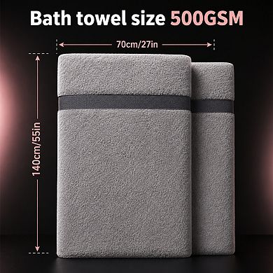 500GSM Premium Cotton Bath Towel Set Super Absorbent Quick Drying Soft