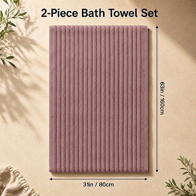 2 Pack Ultra Soft Absorbent Quick Dry Premium Cotton Bath Towels