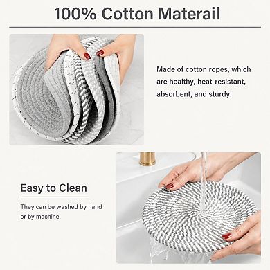 10 Inch Cotton Trivets Set Heat Resistant Farmhouse Kitchen Pads