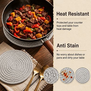 10 Inch Cotton Trivets Set Heat Resistant Farmhouse Kitchen Pads