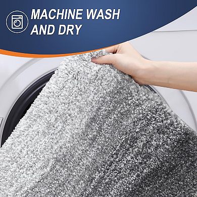 2 Piece Microfiber Bath Mat Set Soft Absorbent Non Slip Quick Dry Washable