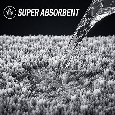 2 Piece Microfiber Bath Mat Set Soft Absorbent Non Slip Quick Dry Washable