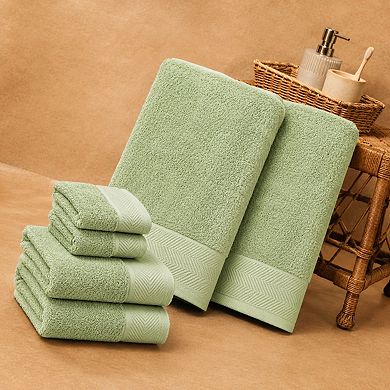 6 Piece Cotton Towel Set Soft Absorbent Quick Dry For Bathroom Hotel Spa