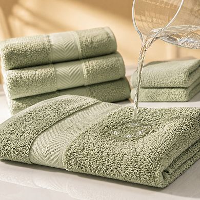6 Piece Cotton Towel Set Soft Absorbent Quick Dry For Bathroom Hotel Spa