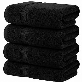4 Pack Cotton Bath Towels Set Ring Spun 600GSM Absorbent Quick Dry