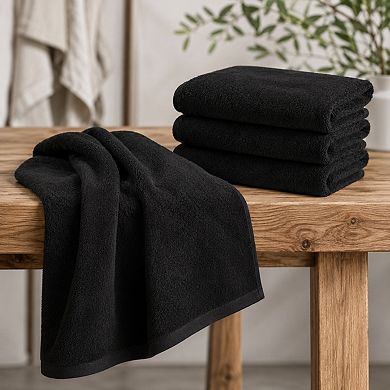 4 Pack Cotton Bath Towels Set Ring Spun 600GSM Absorbent Quick Dry