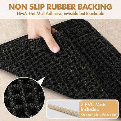 2 Pack Boho Non Slip Absorbent Soft Washable Bathroom Floor Mats