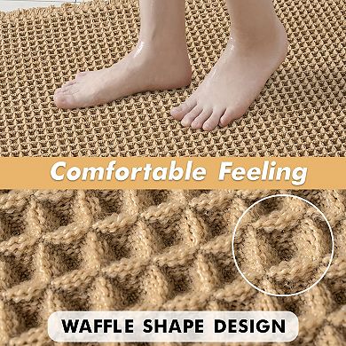 2 Pack Boho Non Slip Absorbent Soft Washable Bathroom Floor Mats