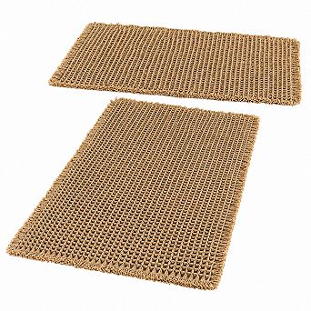 2 Pack Boho Non Slip Absorbent Soft Washable Bathroom Floor Mats