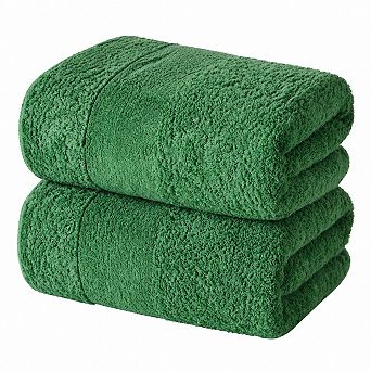 2 Pack Luxury Extra Large Cotton Bath Towels Soft Absorbent Quick Dry