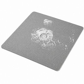 27x27 Inch Non Slip Square Shower Mat Soft PVC Loofah Quick Drying Bath Mat