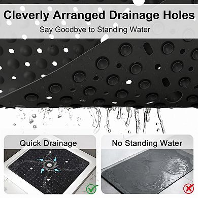 27x27 Inch Non Slip Shower Mat TPE Quick Drain Suction Cups Washable