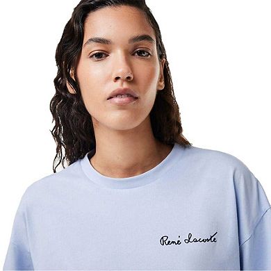 Lacoste Womens/Ladies Logo Crew Neck Crop T-Shirt